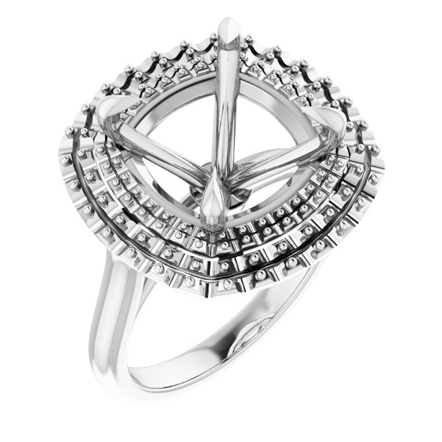 Double Halo-Style Engagement Ring