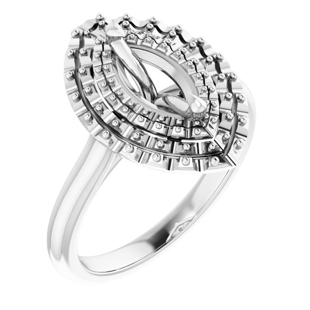 Double Halo-Style Engagement Ring