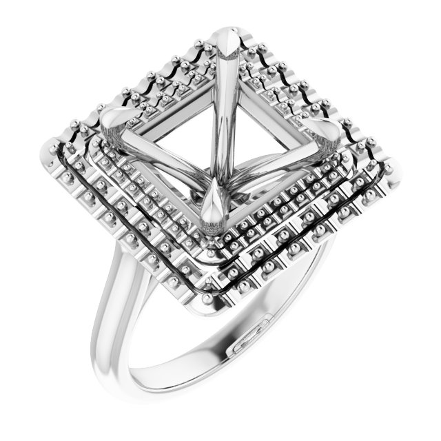 Double Halo-Style Engagement Ring