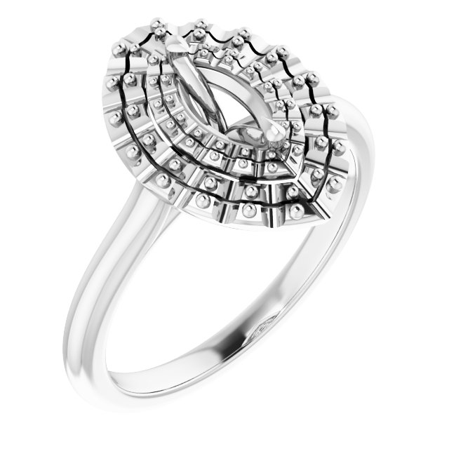 Double Halo-Style Engagement Ring