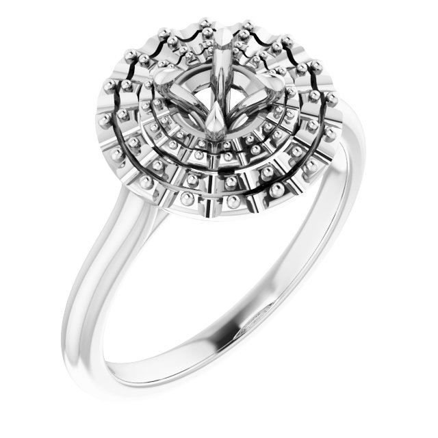Double Halo-Style Engagement Ring