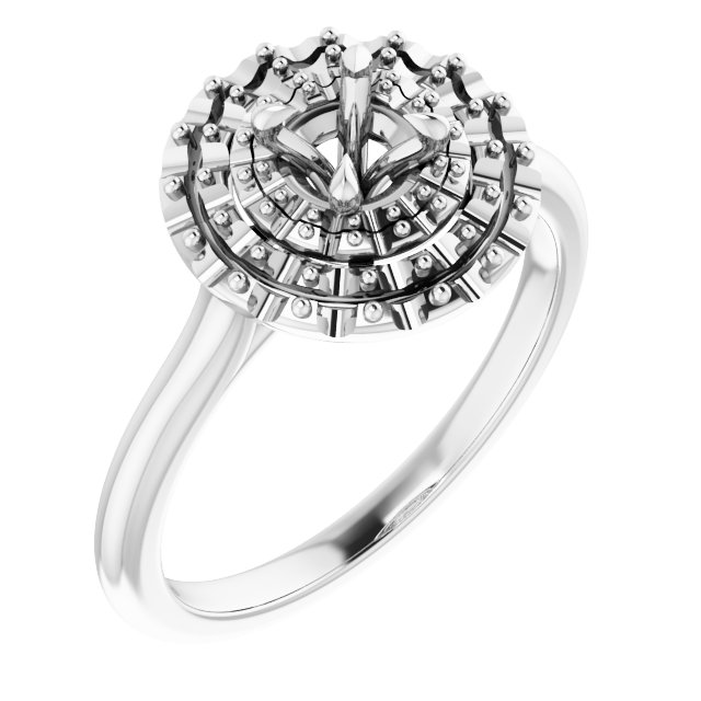 Double Halo-Style Engagement Ring