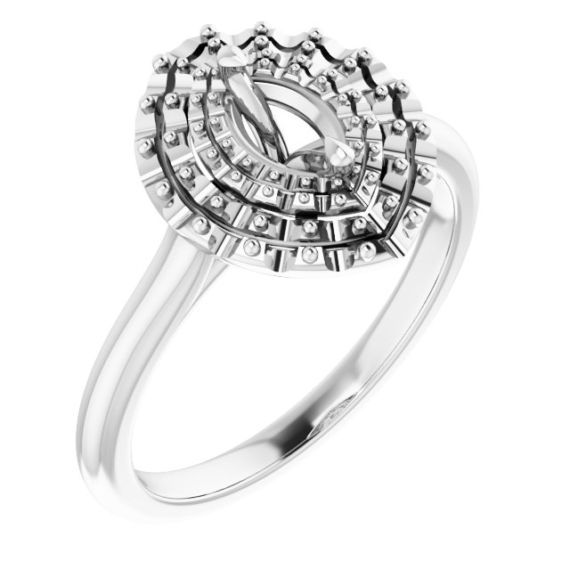 Double Halo-Style Engagement Ring
