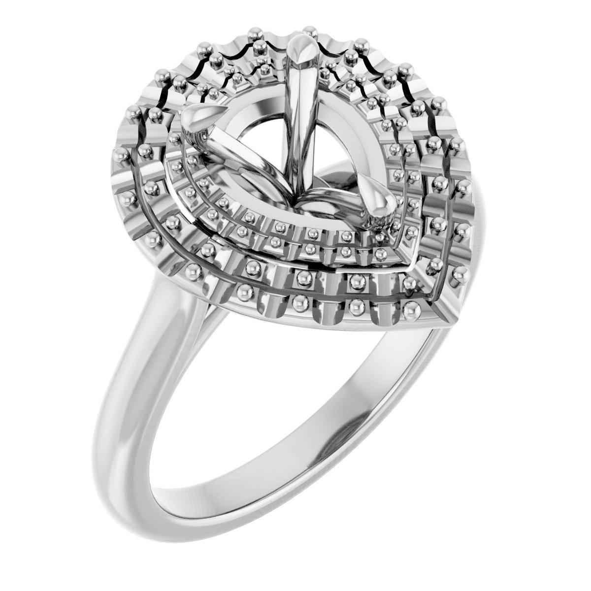 Double Halo-Style Engagement Ring