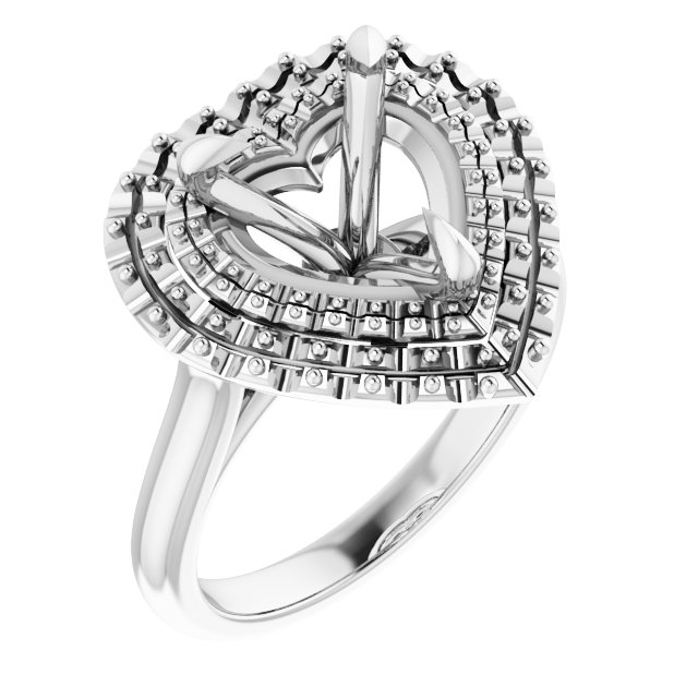 Double Halo-Style Engagement Ring