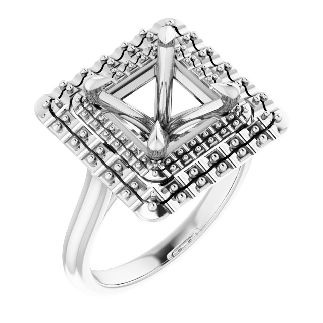 Double Halo-Style Engagement Ring