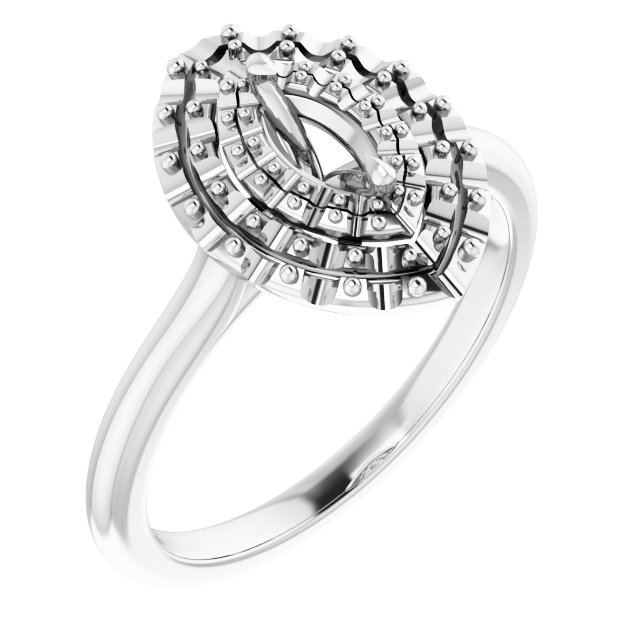 Double Halo-Style Engagement Ring