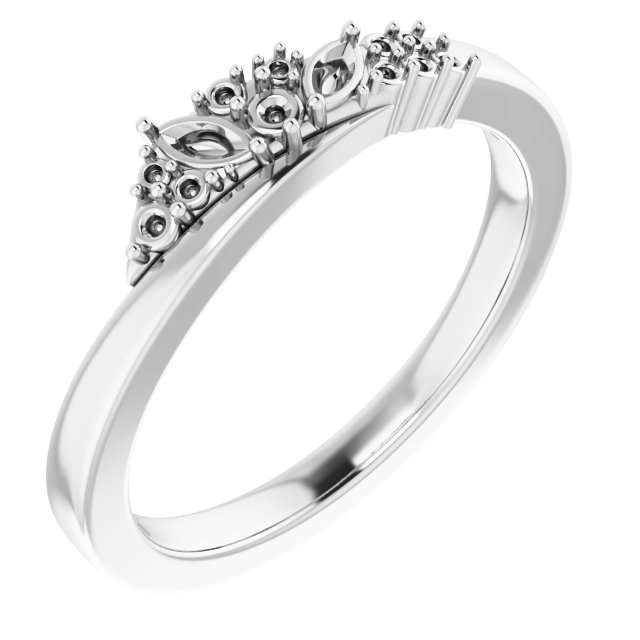 14K White 1/5 CTW Natural Diamond Scattered Ring