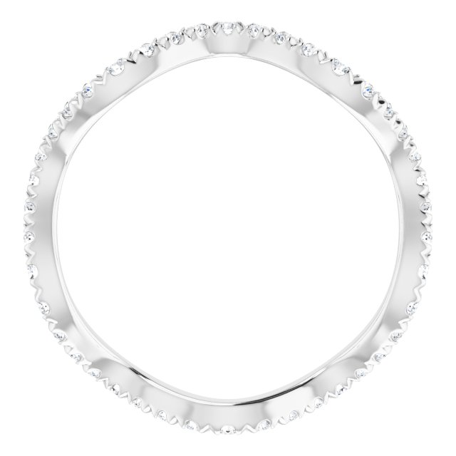 14K White 5/8 CTW Natural Diamond French-Set Eternity Band Size 7.5