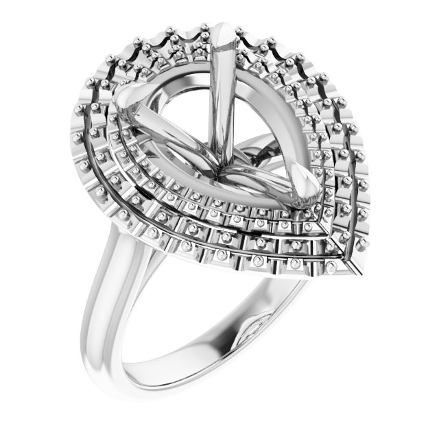 Double Halo-Style Engagement Ring