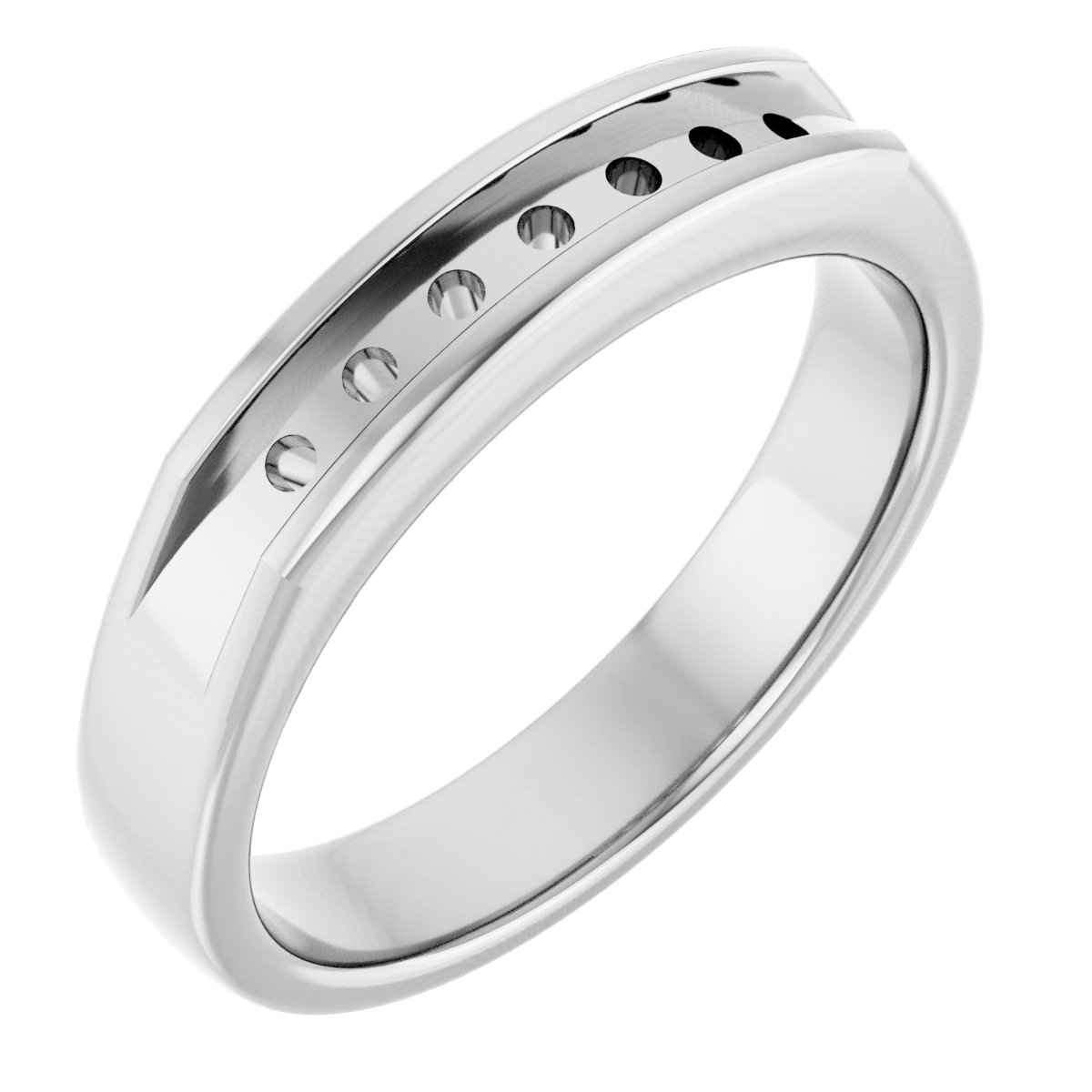 14K White 3/8 CTW Natural Diamond Band