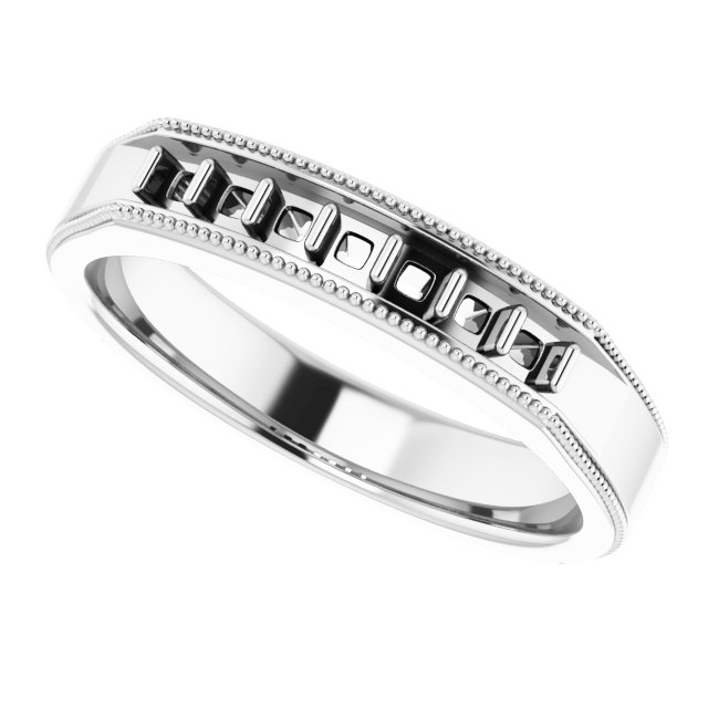 2 x 2 mm Asscher Band Mounting view 5