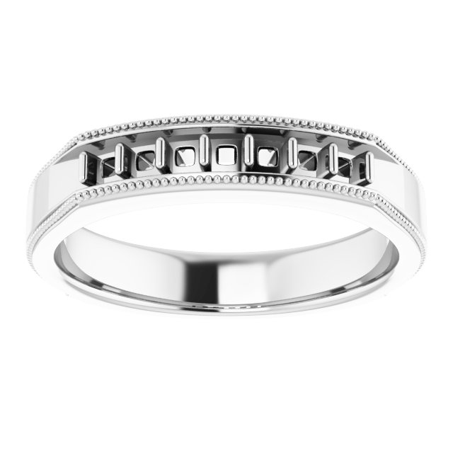 2 x 2 mm Asscher Band Mounting view 3