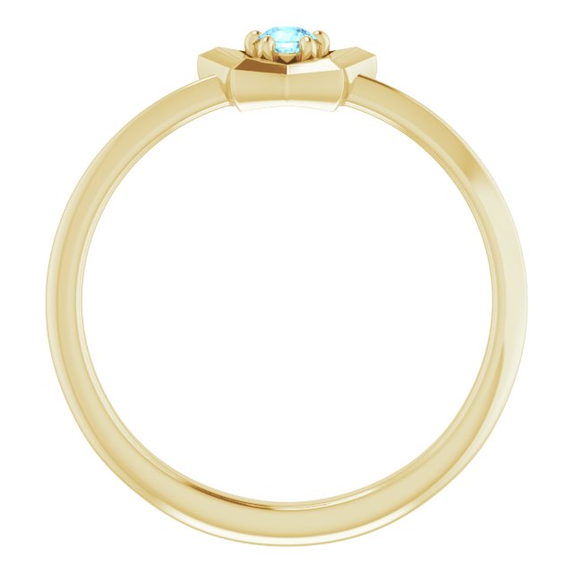 14K Yellow Youth Star March Birthstone Ring
