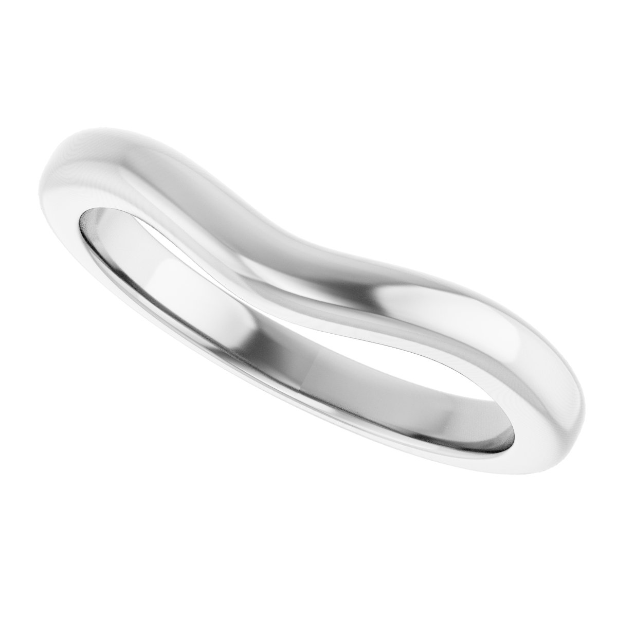 14K White Matching Band for Oval Engagement Ring-5