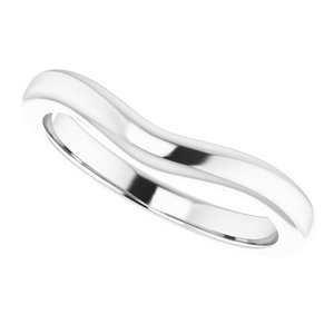 14K White Matching Band for Oval Engagement Ring
