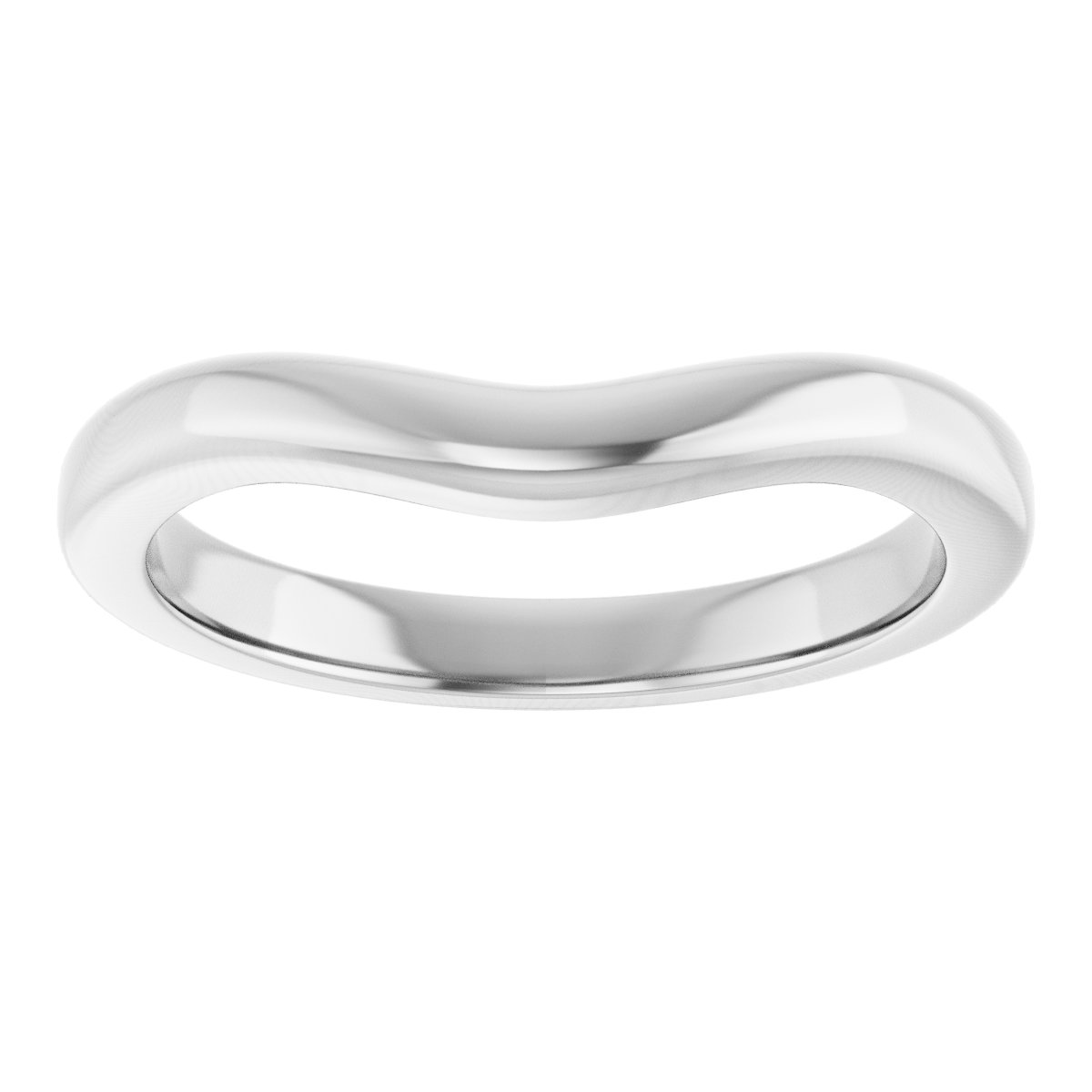 14K White Matching Band for Oval Engagement Ring-3