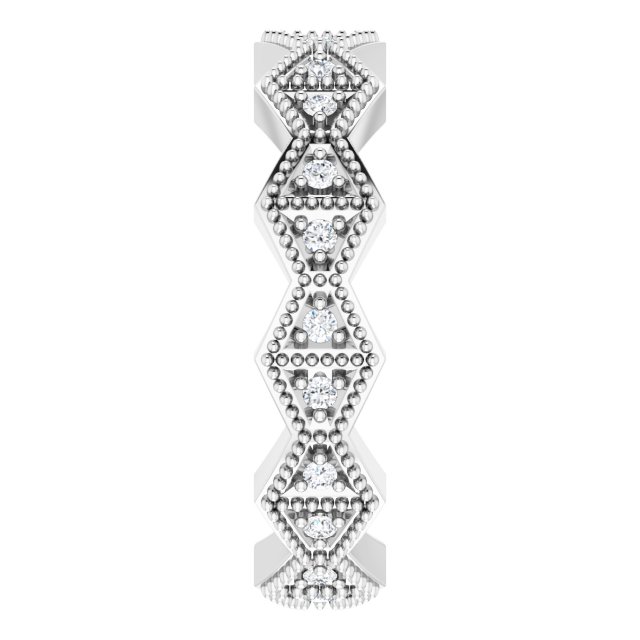 14K White 1/5 CTW Diamond Geometric Eternity Band Size 7