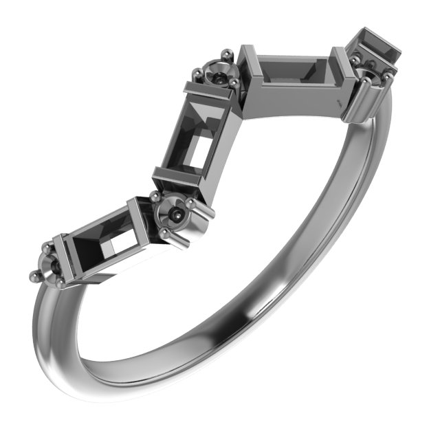 None / Unset / Sterling Silver / Polished / Stackable Ring Mounting