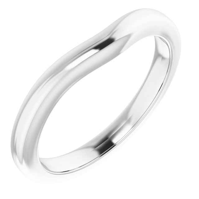 14K White Matching Band for Round Engagement Ring