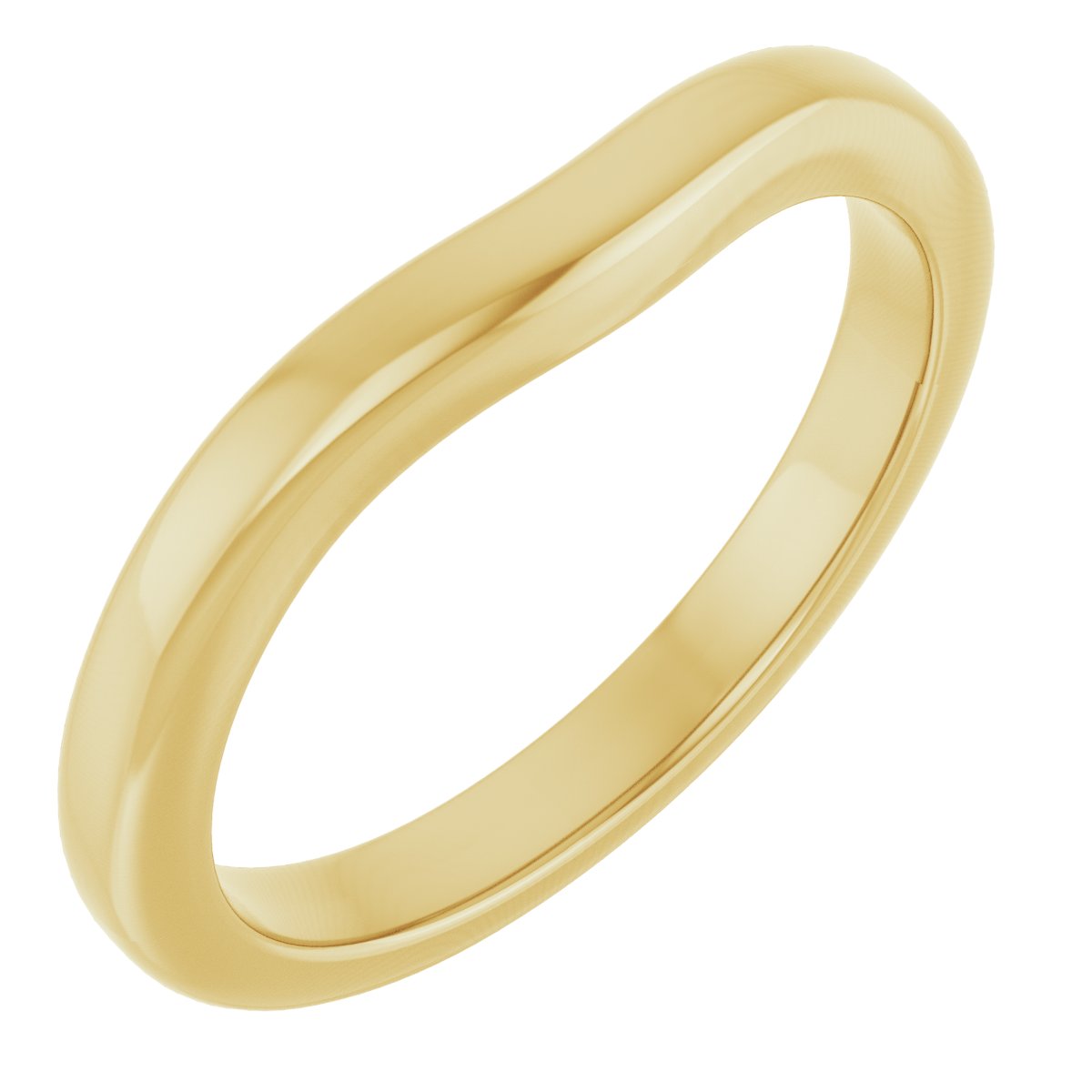 14K Yellow Matching Band for Round Engagement Ring