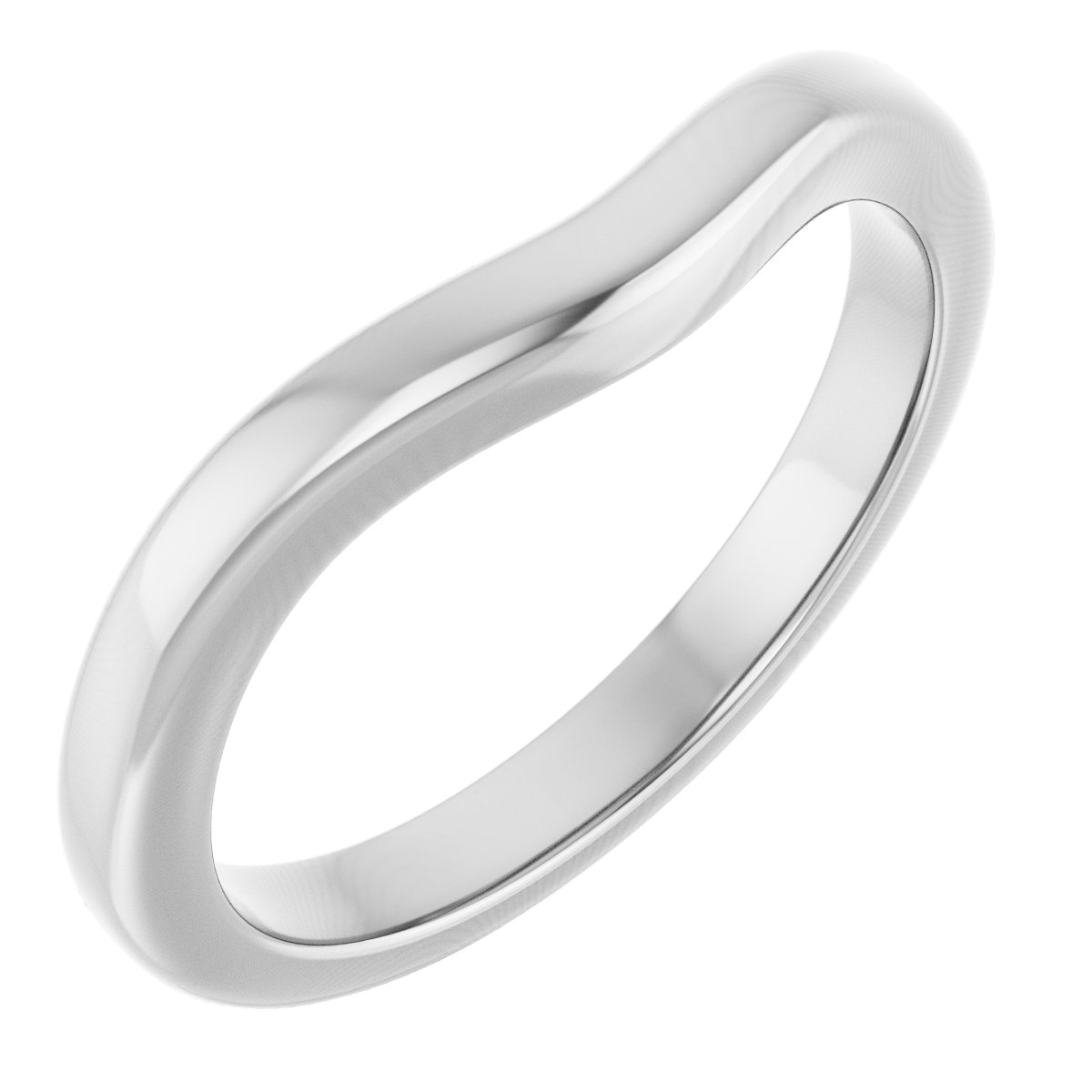 14K White Matching Band for Oval Engagement Ring