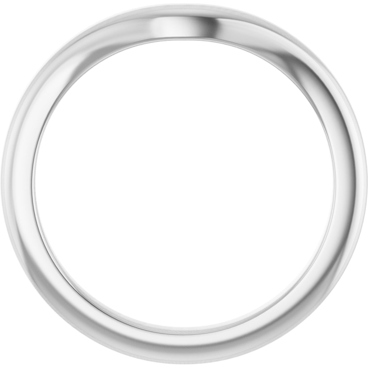 14K White Matching Band for Oval Engagement Ring-2