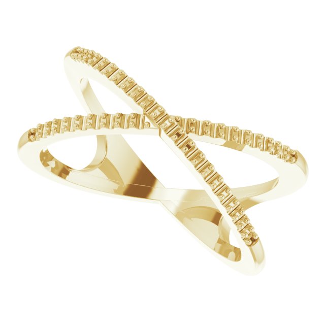 14K Yellow/White 1/6 CTW Natural Diamond Criss-Cross Ring