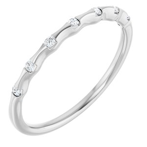 14K White .06 CTW Natural Diamond Stackable Ring  