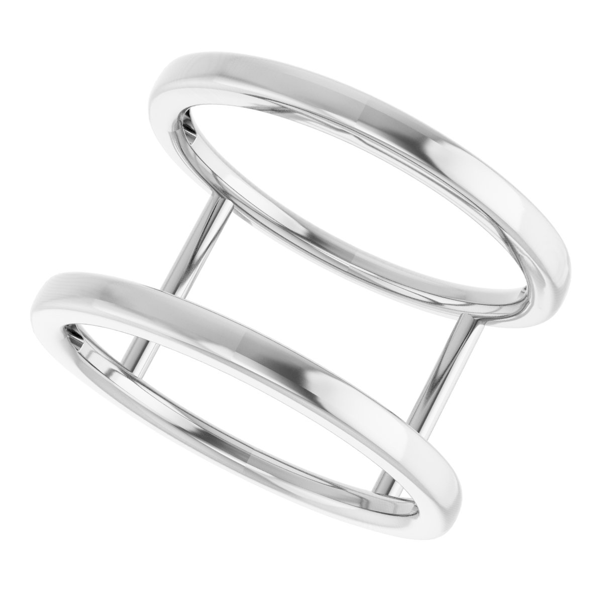 14K White Negative-Space Ring