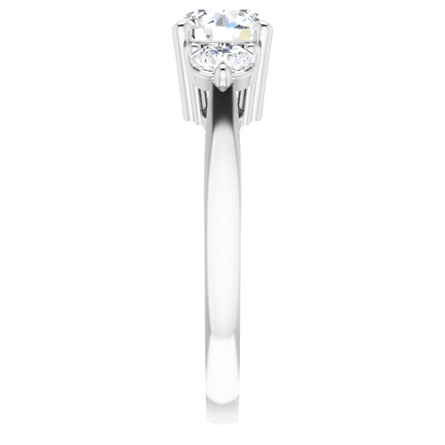 Sterling Silver Sterling Silver Imitation White Cubic Zirconia Three-Stone Ring
