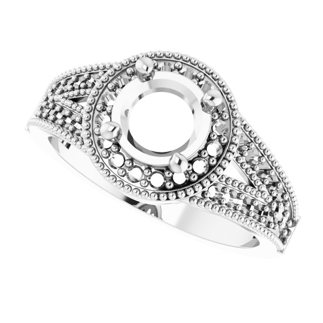 Sterling Silver Imitation White Cubic Zirconia Halo-Style Ring 