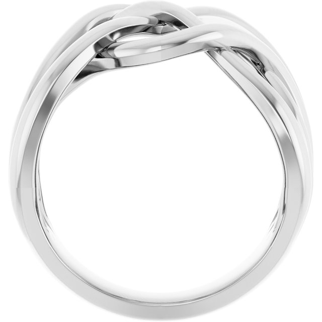 14K White Criss-Cross Ring