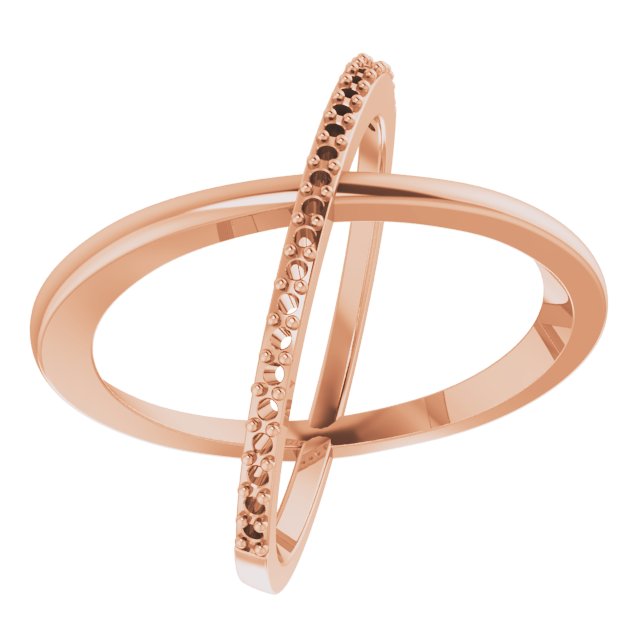 14K Rose 1/4 CTW Diamond Criss-Cross Ring