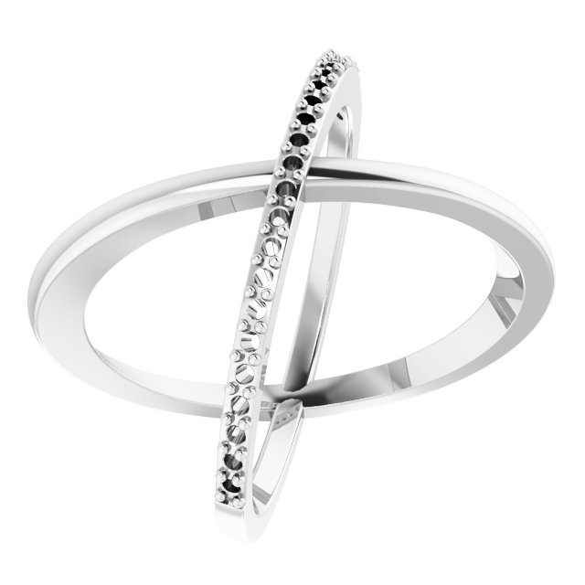 14K White 1/4 CTW Diamond Criss-Cross Ring