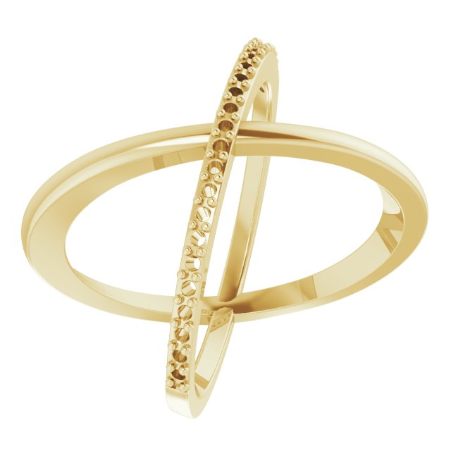 14K Yellow 1/4 CTW Natural Diamond Criss-Cross Ring