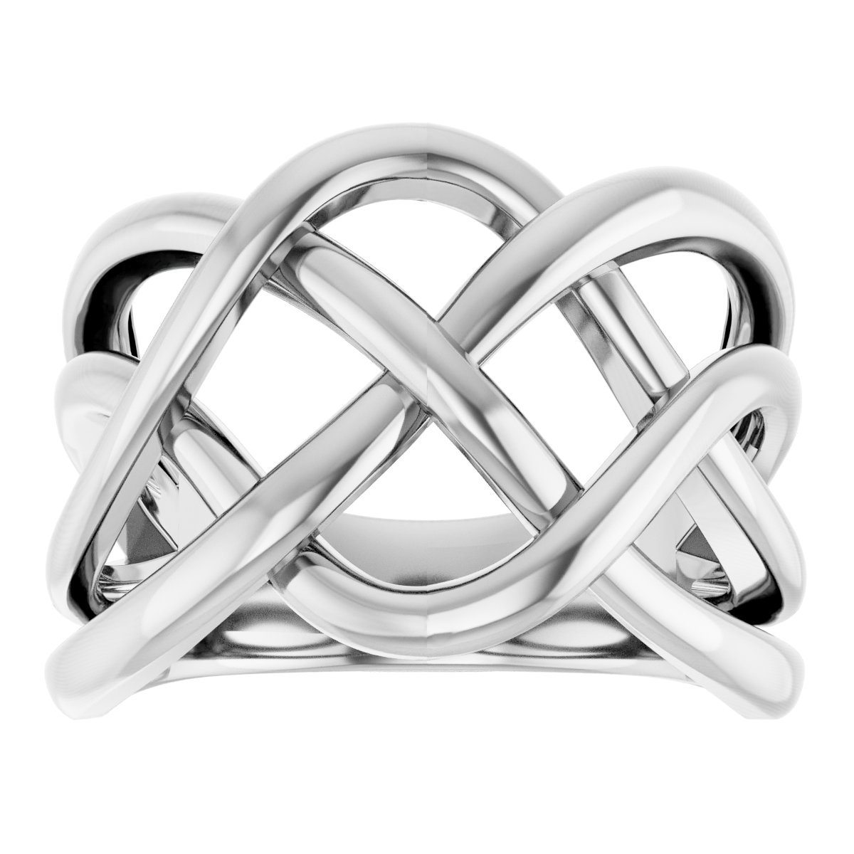 14K White Criss-Cross Ring