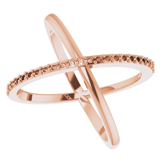 14K Rose 1/4 CTW Diamond Criss-Cross Ring