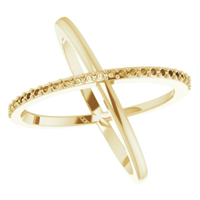 14K Yellow 1/4 CTW Natural Diamond Criss-Cross Ring