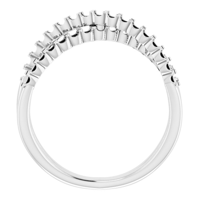 14K White 1/2 CTW Diamond Criss-Cross Ring
