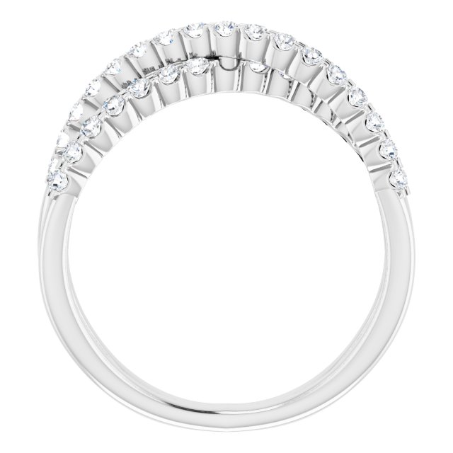 14K White 1/2 CTW Diamond Criss-Cross Ring 
