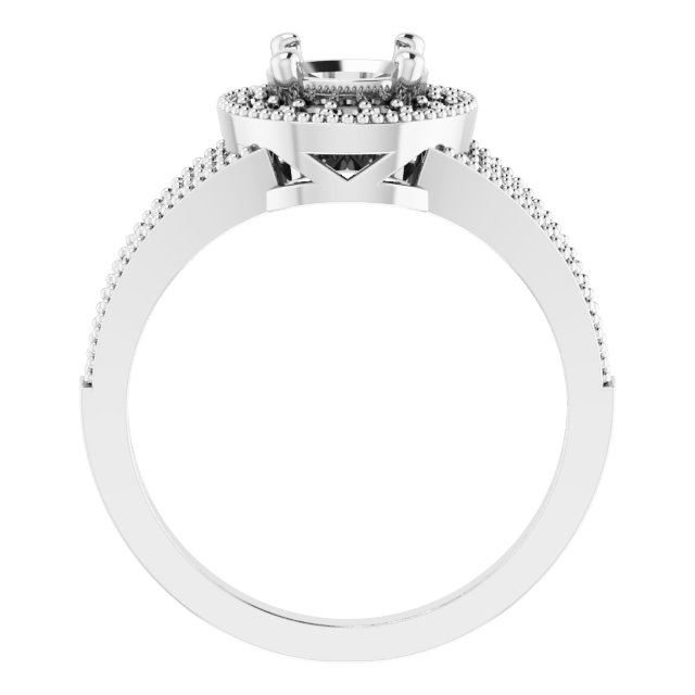 Sterling Silver Imitation White Cubic Zirconia Halo-Style Ring 