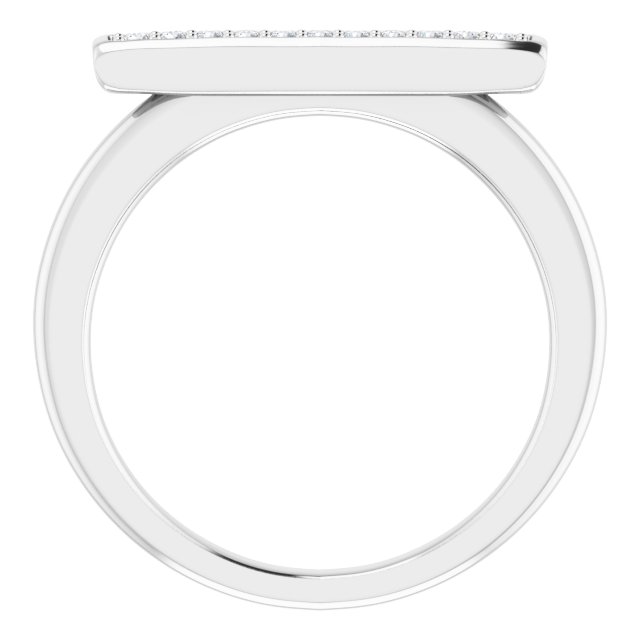 14K White 1/10 CTW Natural Diamond Bar Ring
