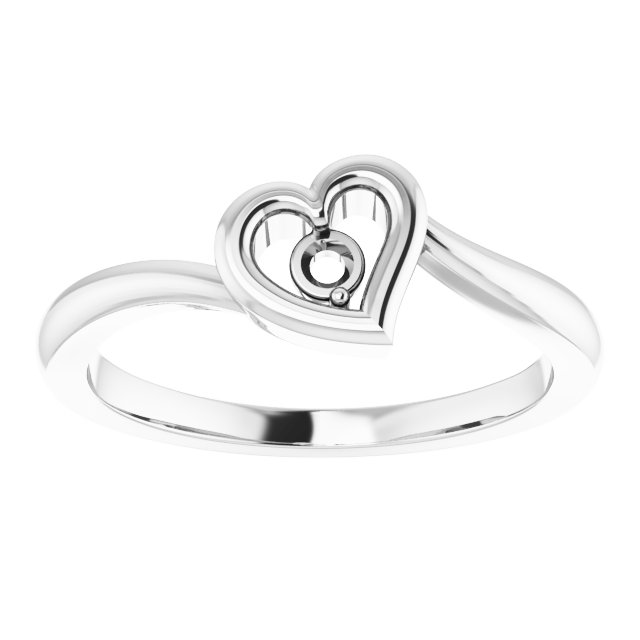 Sterling Silver Imitation White Cubic Zirconia Heart Ring