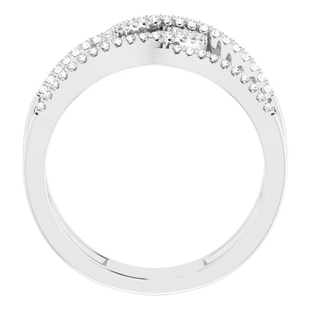 14K White 1/5 CTW Natural Diamond Interlocking Loop Ring