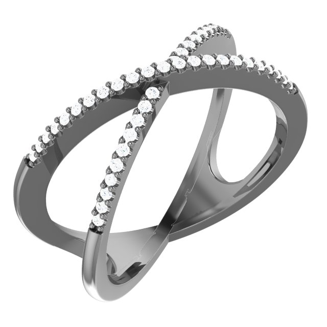 Platinum 1/6 CTW Natural Diamond Criss-Cross Ring