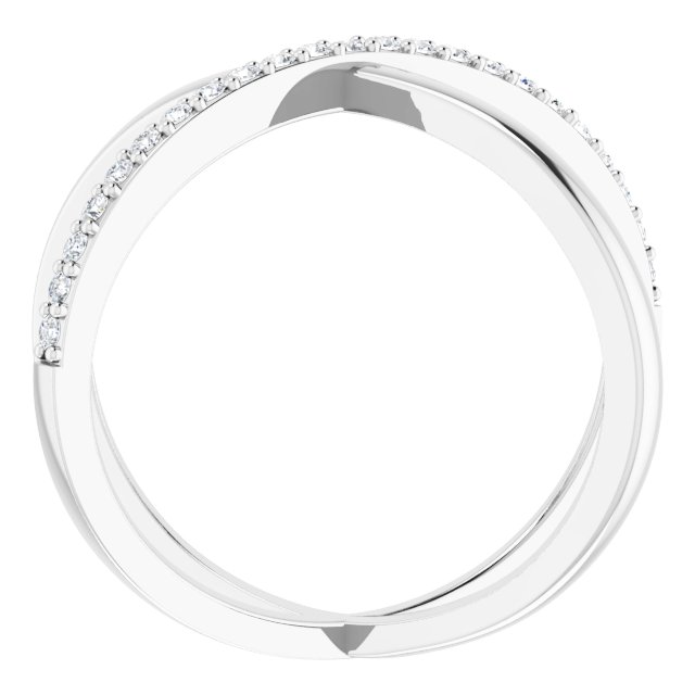 14K White 1/4 CTW Natural Diamond Criss-Cross Ring