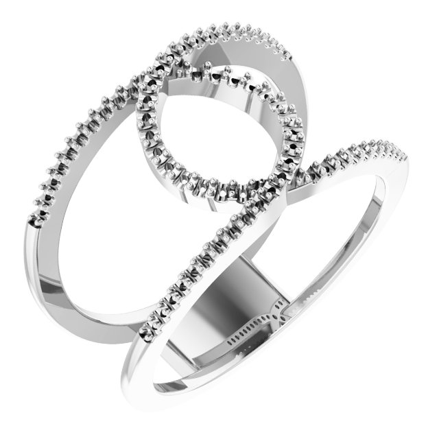 14K White 1/5 CTW Natural Diamond Interlocking Loop Ring