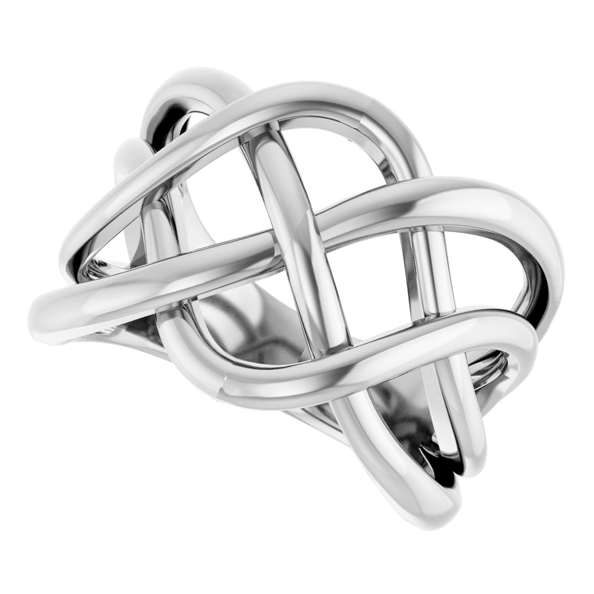 14K White Criss-Cross Ring