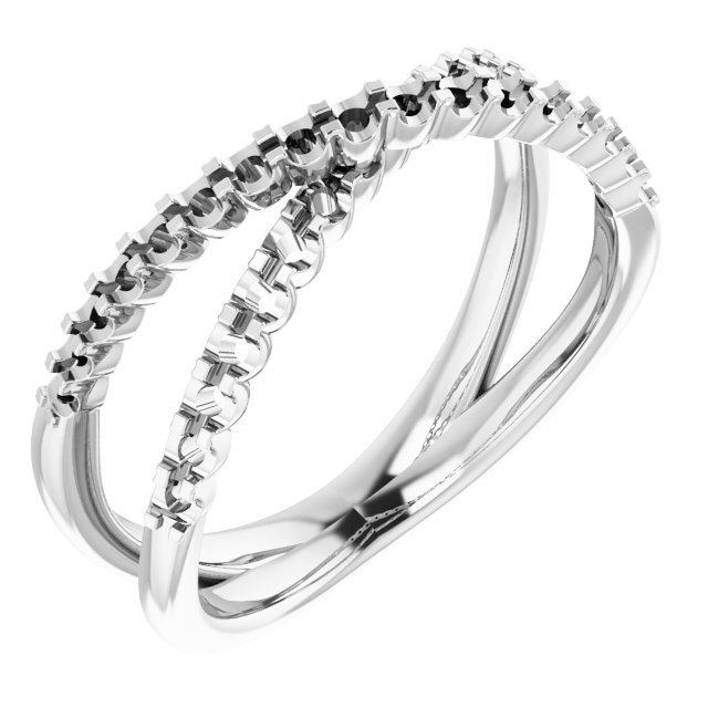 14K White 1/2 CTW Lab-Grown Diamond Criss-Cross Ring